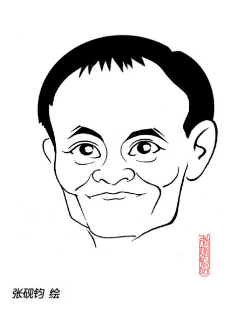 當代著名畫家張硯鈞名人漫像作品欣賞